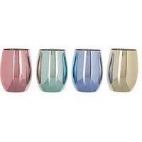Mimo Set of 4 Assorted Colours Tumblers Rounded Bottoms