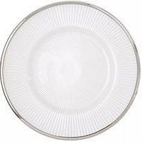 Premier Housewares Set Of 4 Embossed White Glass Side Plates