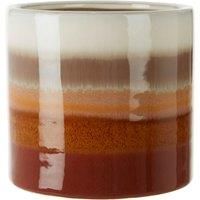 Sorrell Large Stoneware Seed Planter Crock Pot Brown Utensil Holder Earth Colour
