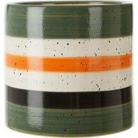 Interiors By Ph Large Green Stripe Planter, Multi
