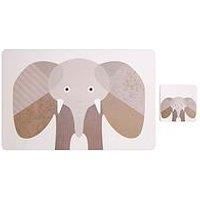 Zoo Animals Placemat & Coaster Set Drinks Coasters Kids Dinner Dining Table Mats