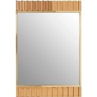 Accent Mirror With Metallic Gold Fringes, Sleek Luxe-Style Rectangular New Mirror, Modern Wall Mirror