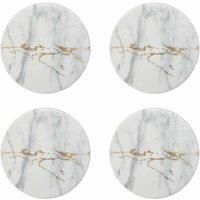 Premier Housewares Marble Luxe Coasters, Gold Finish Detail, Set Of 4