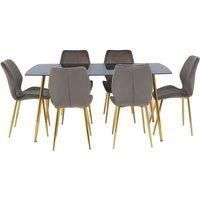 Orsina Contemporary Grey Rectangular Dining Set, Space Saving Design Dining Set, Durable Small Dining Set For House