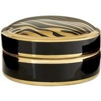 Interiors By Ph Small Trinket Box Black And Gold Zebra Print, black