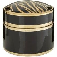 Interiors By Ph Large Trinket Box Black And Gold Zebra Print