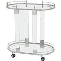 Premier Housewares Trolley Mirror Top Silver Frame