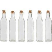 6x Tromso 250ml Tall Glass Bottles Cork Lid