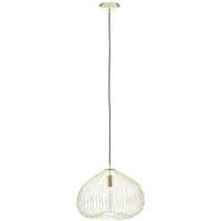 Premier Housewares 1 Bulb Gold Finish Pendant Light Contemporary Style Ceiling Light for Living Room Dining Room Bedroom and Hallway Gold Finish Sleek Design 38 x 150 x 38