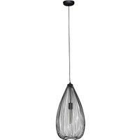 Premier Housewares Teardrop Black Pendant Light Contemporary Style Ceiling Light for Living Room Dining Room Bedroom and Hallway Black Finish Sleek Design 32 x 177 x 32