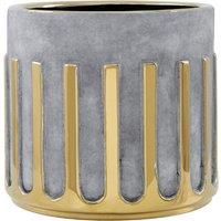 Interiors By Premier Small Ceramic Planter - Grey/Gold Base