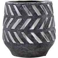 Helaine Geometric Planter 15cm | For Modern or Vintage Decor | Ceramic with Silver Effect