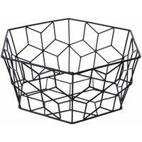Vertex Contour Fruit Basket Black Wire Mesh Holder Dish Modern Home Kitchen