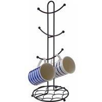 Vertex Deco 6 Cup Mug Tree Black Kitchen Storage Rack Holder Modern Home