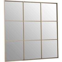 Square Metal Wall Mirror - Gold - 95cm