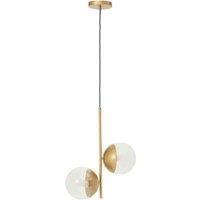 Interiors By PH 2 Pendant Light Gold Metal Clear Glass Shades