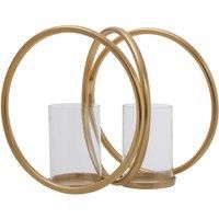 Interiors by PH Medium Gold Double Candle Holder, Gold
