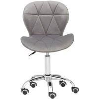 Premier Housewares Geanie Velvet Office Chair Grey