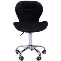 Premier Housewares Geanie Velvet Office Chair Black