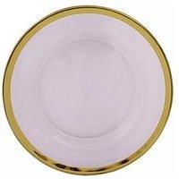 Premier Housewares Ida Set Of Four 21 Cm Glass Side Plates With Gold Rim