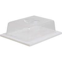 Rectangular White Marble Kitchen Cheese Cutting Food Serving Board and Clear Lid