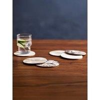 Round Cork Coasters 6-pc Set Marble Design Mug Table Mats Cup Holder Assorted
