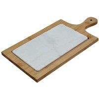 Premier Housewares White Marble & Bamboo Cheese Board - Natural