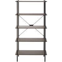 Interiors by PH 5 Tier Shelf Unit Dark Oak Effect Black Frame Wide