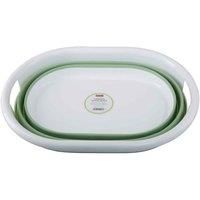 Maison By Premier Averill Oval Collapsible Laundry Basket In Green And White