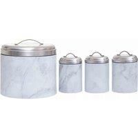 Interiors By Ph 4Pc White Marble Effect Storage Set