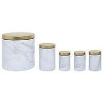 Stockholm Marble & Gold Storage Tins - Set of 5