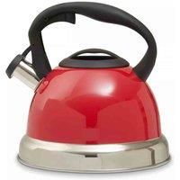 Red Whistling Kettle 3.0L Stainless Steel Tea Water Stove Top Camping Heaters