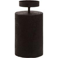 Premier Housewares / Large Candle Holder / Wooden Tea Light Candle Holders / Black Tealight Holders / Modern Wooden Candle Holder / Minimalist Candlestick Holders / W8 x D8 x H16cm