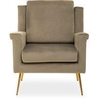 Grey Velvet Armchair For Livingroom, Modern Sturdy Armchair, Velvet Upholstered Accent Chair For Reading