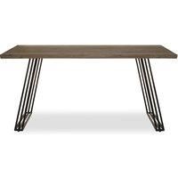 Orsina Modern Dining Table, Sturdy Table For Entertaining Guests, Minimalist Design Table, Natural Veneer Top Table in Brown