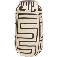 Interiors by PH Earthenware White And Black Vase