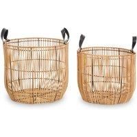 Maison Set of 2 Natural Rattan Baskets