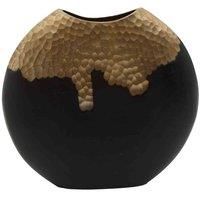 Interiors by PH Large Black Gold Round Vase