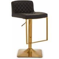 Interiors By Ph Leather Effect Bar Chair Black/Gold