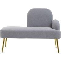 Comfortable Left Arm Grey Chaise Lounge, Contemporary Chaise Couch, Elegant Grey Upholstered Lounge Sofa