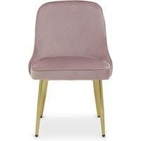 Orsina Velvet Dining Chair, Mid-Century Modern Gold Accented Velvet Dining Chairs, Luxury Dining Chair in Pink
