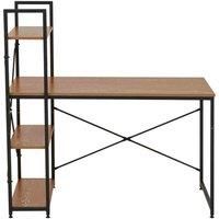 Interiors By PH Desk With Shelves Red Pomelo Veneer Black Frame