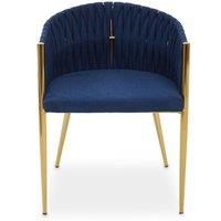 Orsina Gilden Dining Chair With Woven Back in Blue