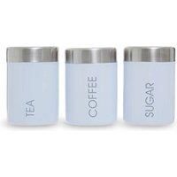 Premier Housewares Liberty Tea, Coffee and Sugar Canisters - Set of 3, Light Blue