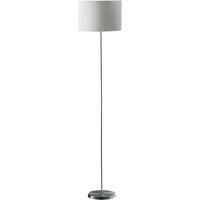 Premier Housewares Luma Chrome Effect with Cream Waffle Shade Floor Lamp