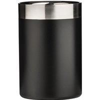 BLACK ENAMEL WINE BOTTLE COOLER W/S/S RIM 12CM D X 18CM H