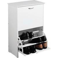 Premier Housewares White Shoe Racks Storage Cupboard MDF Storage for Shoe Shoe Cabinets Hallway, Storage Cabinet Shoe Cupboard D30.5 X W56 X H82