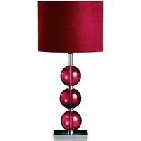 Mistro Red Suede Effect Shade Table Lamp
