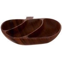 Premier Housewares 1104598 Acacia Wood 3 Section Apple Shape Serving Dish, 5 x 28 x 23 cm , Brown