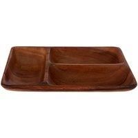Premier Housewares 3 Section Serving Dish - Acacia Wood